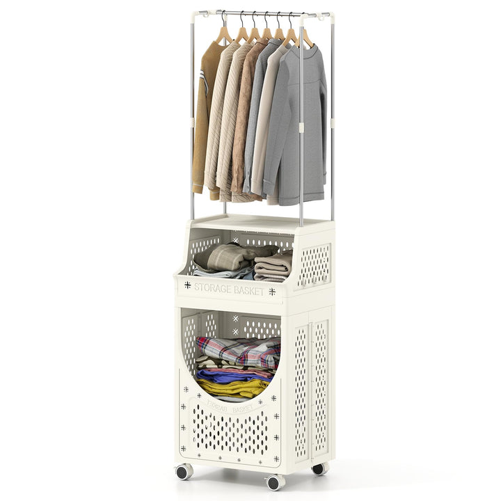 Giantex 3-Tier Laundry Cart with Hanging Rack