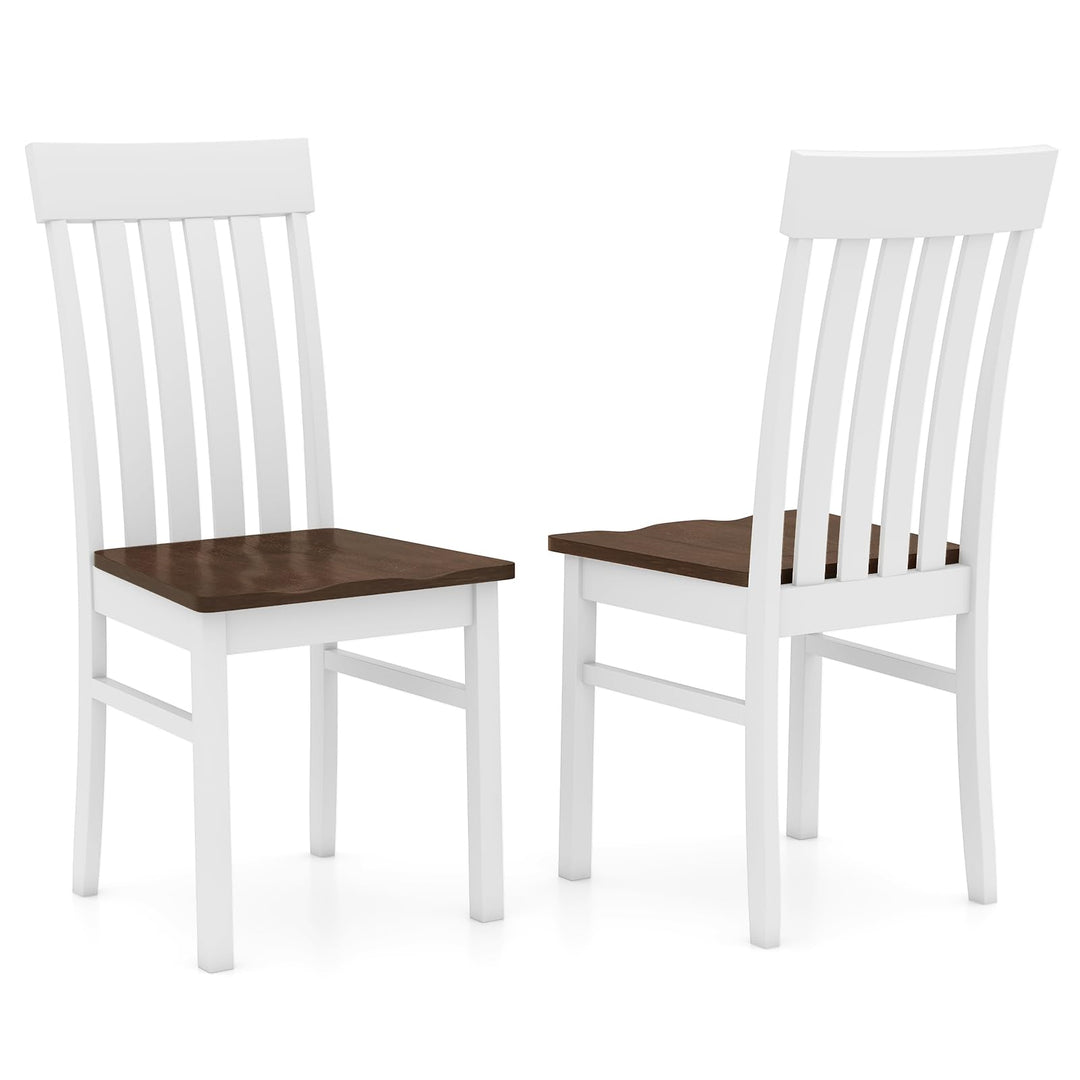 Giantex Wooden Dining Chairs Set of 2/4 with Hollowed Backrests & Rubber Wood Seats