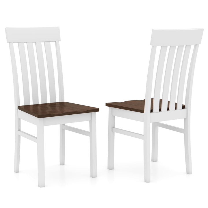 Giantex Wooden Dining Chairs Set of 2/4 with Hollowed Backrests & Rubber Wood Seats