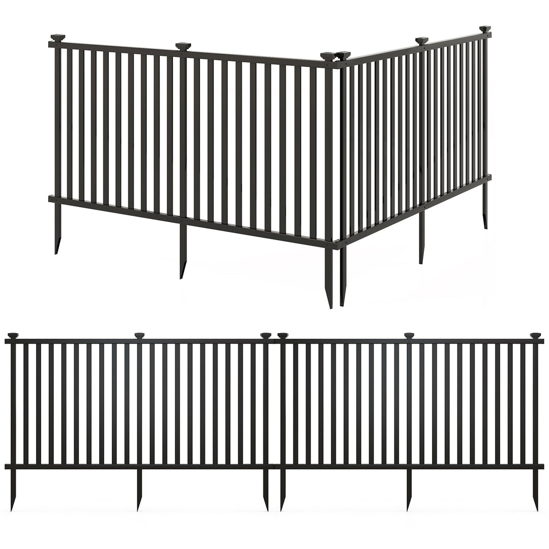 Giantex White Picket Fence - 2 Panels, 80''W x 37.5''H Decorative Outdoor Garden Fence