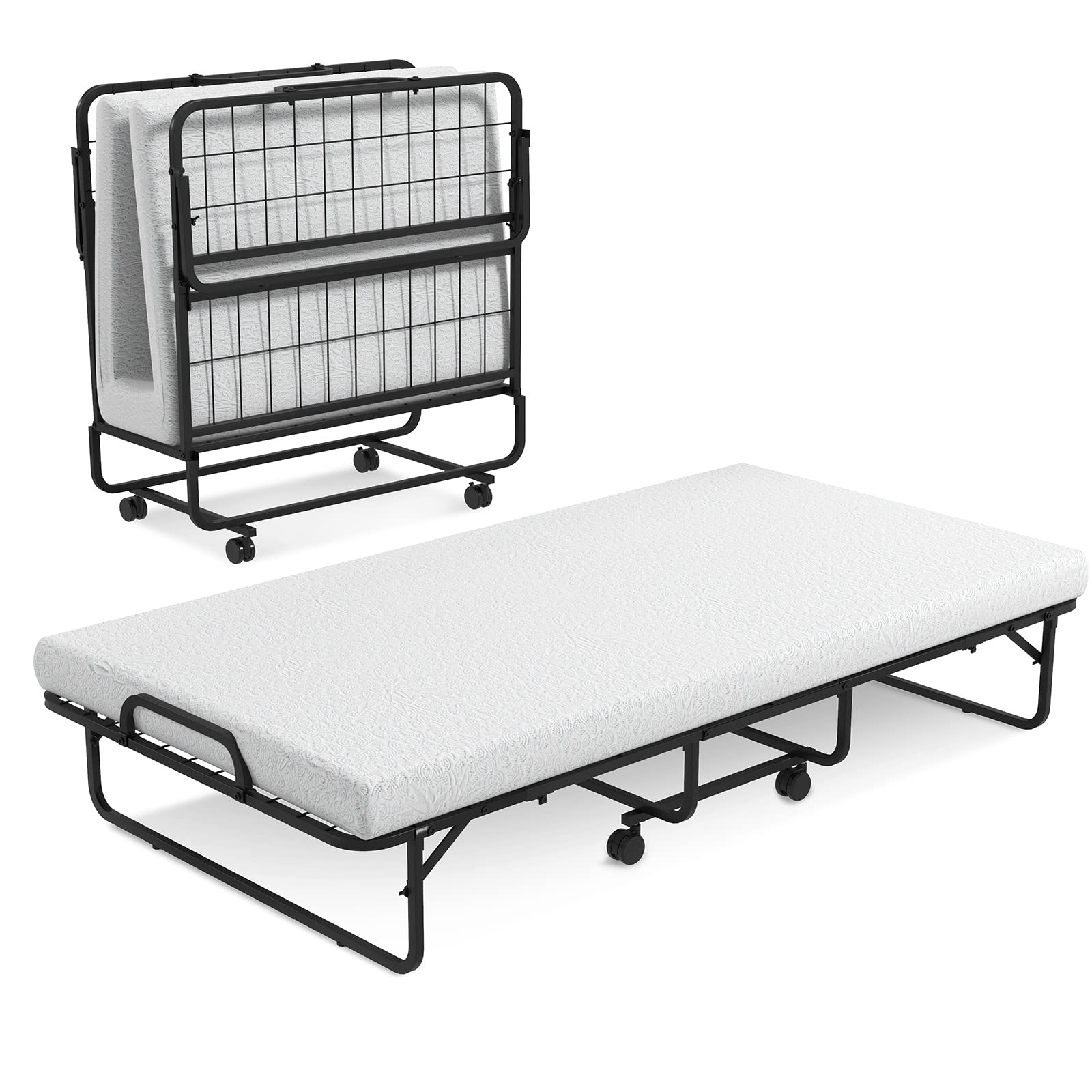 Sturdy and Durable Metal Folding Bed with Mattress