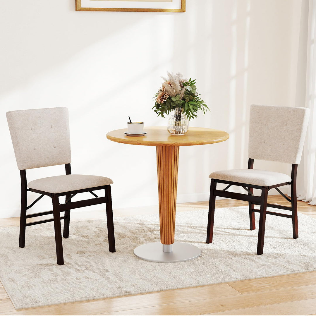 Giantex Foldable Dining Chair Set of 2/4 Armless Kitchen Chair with Padded Seat and Tilt Backrest