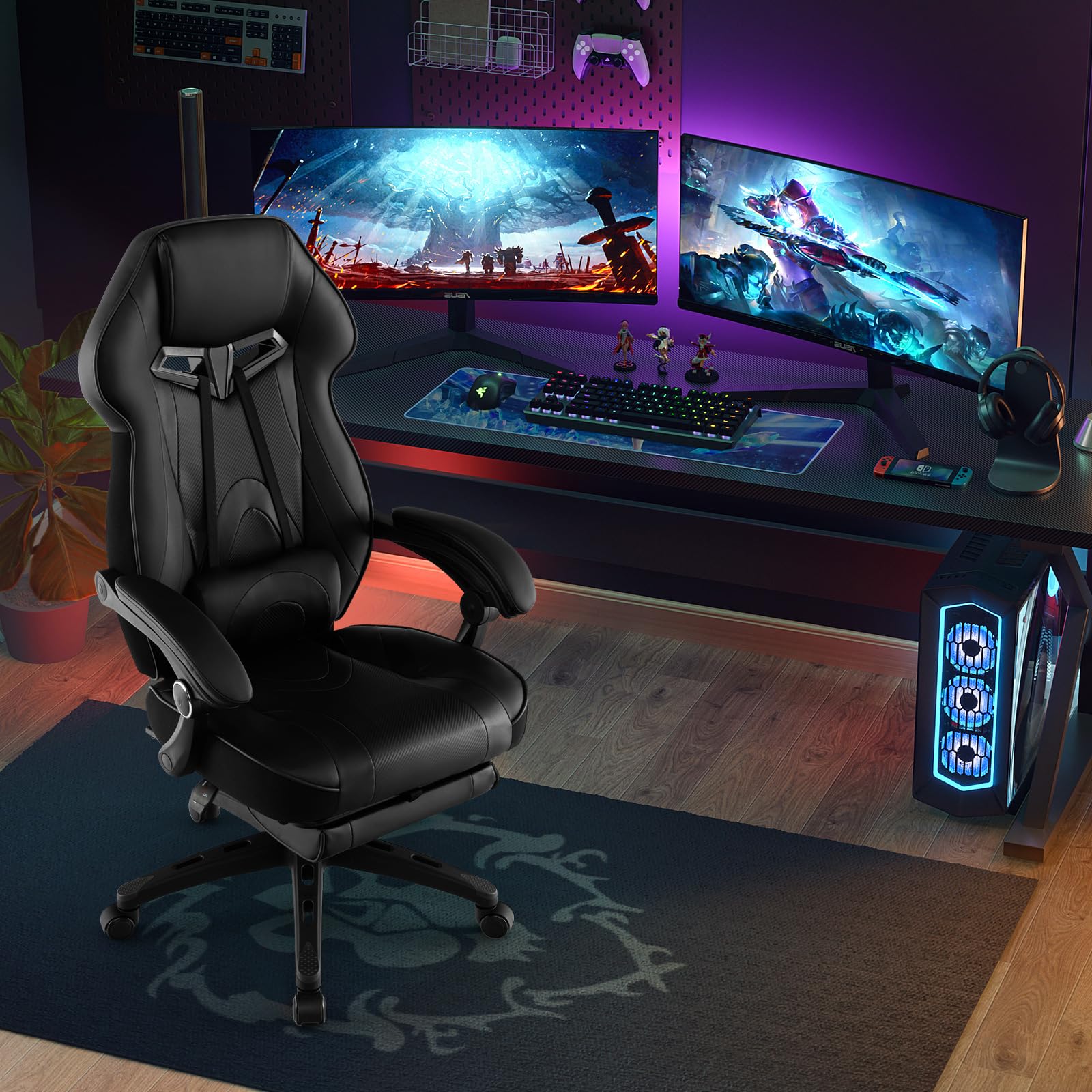 Giantex Gaming Chair with Footrest for Adults
