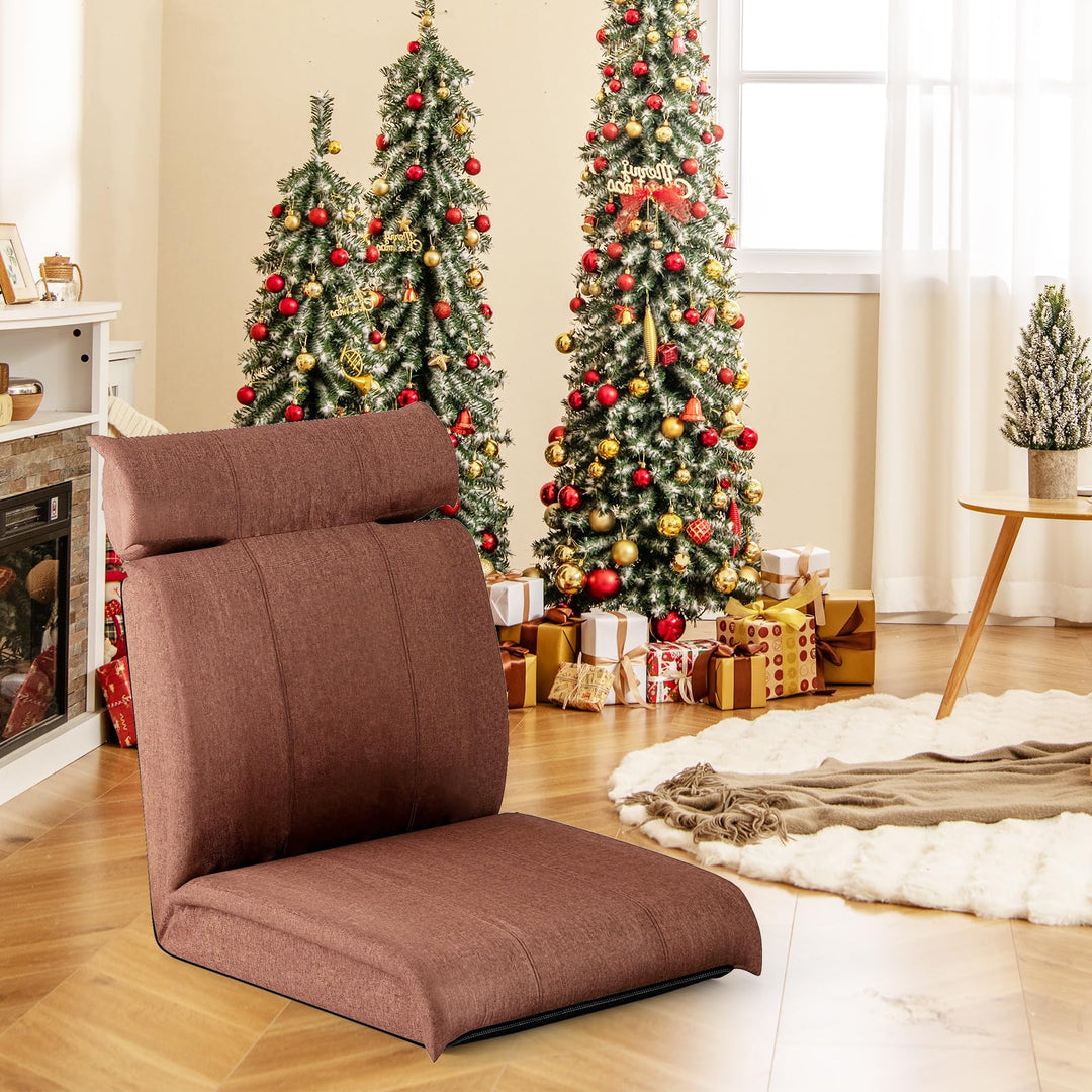 Giantex Floor Chair, Floor Gaming Chair with Back Support, 14-Poistion Adjustable Backrest, 5-Position Adjustable Headrest