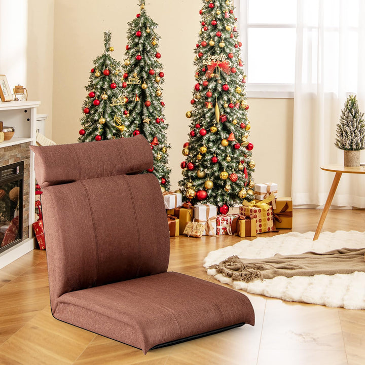 Giantex Floor Chair, Floor Gaming Chair with Back Support, 14-Poistion Adjustable Backrest, 5-Position Adjustable Headrest