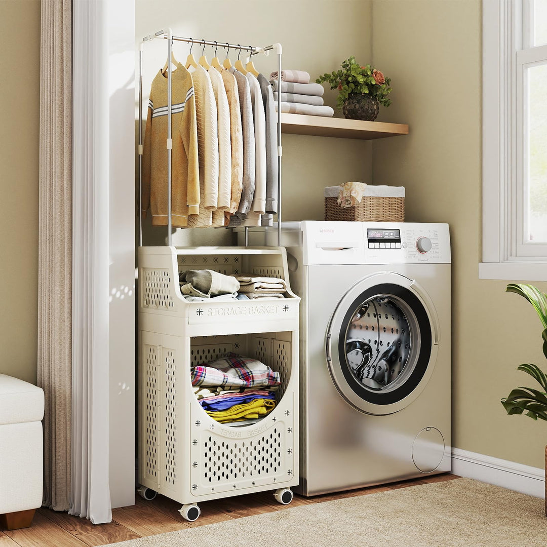 Giantex 3-Tier Laundry Cart with Hanging Rack