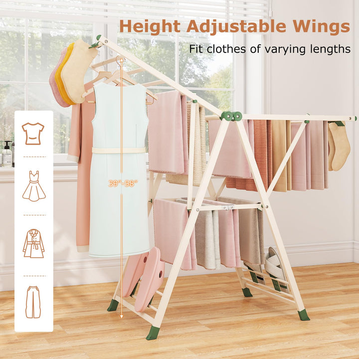 Giantex Clothes Drying Rack with Height Adjustable Wings