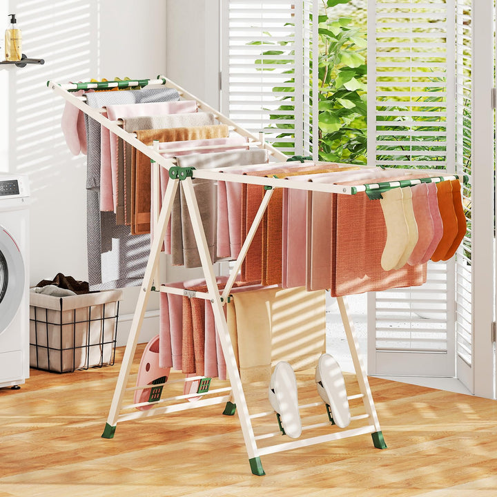 Giantex 64 Inches Clothes Drying Rack with Height Adjustable Wings