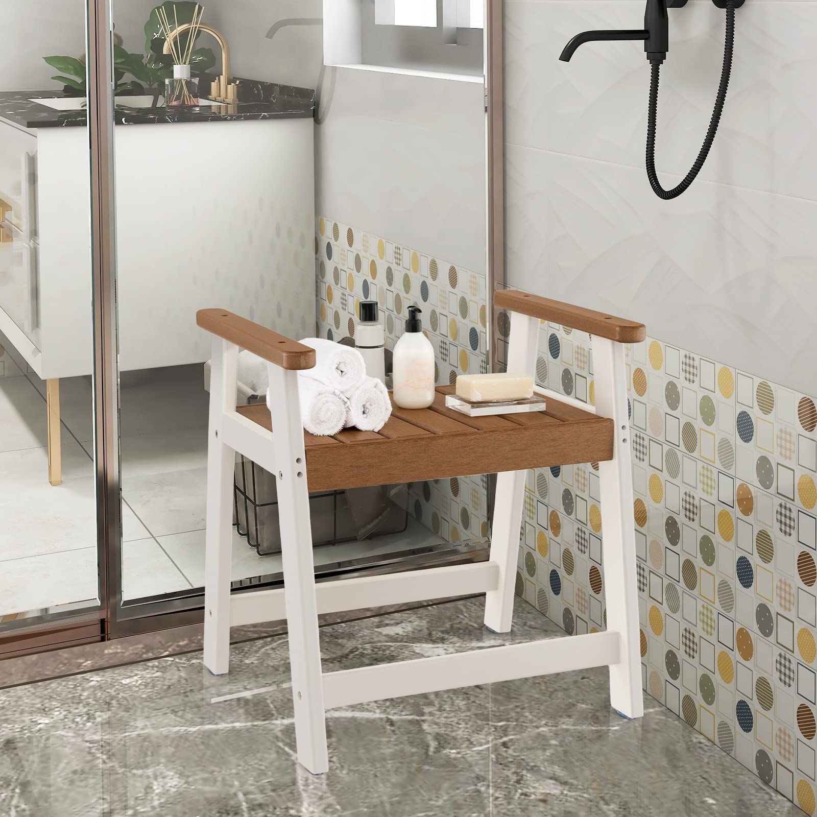 Giantex Shower Bench with Arms