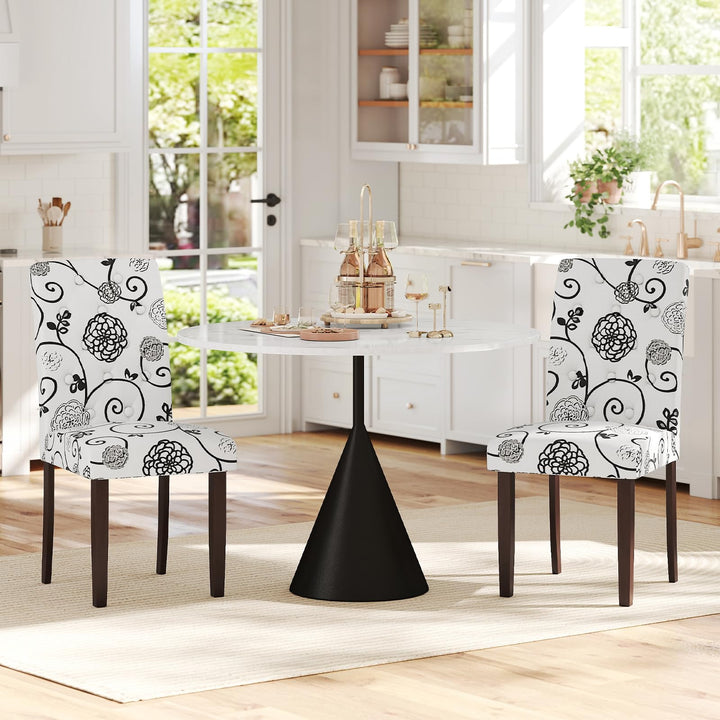 Giantex Tufted Dining Chairs Set of 2/4 Upholstered Kitchen Chairs w/Padded Seat & High Backrest