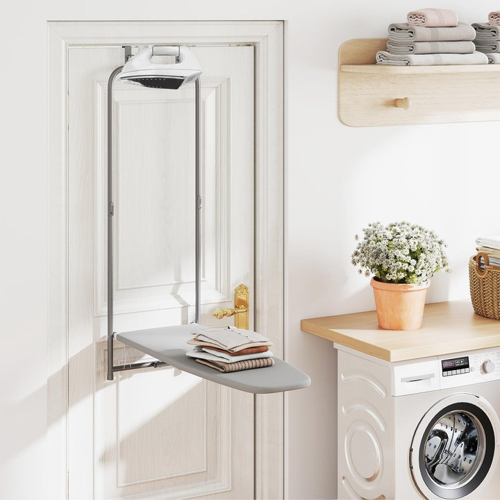 Giantex Over The Door Ironing Board with Iron Holder Space-Saving Hanging Iron Board