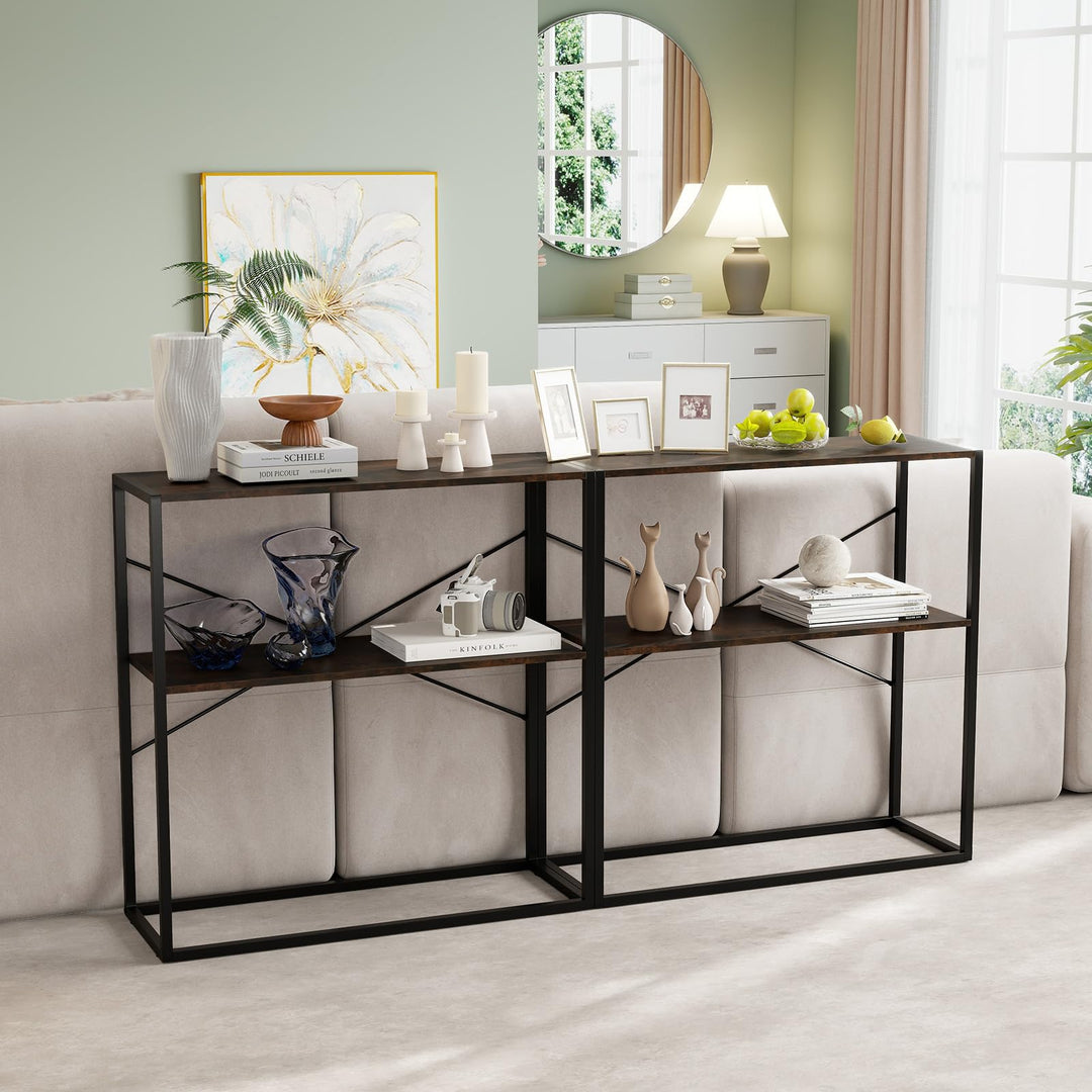 Giantex 36" Console Table 2-Tier Entryway Table with Open Storage Display Shelves