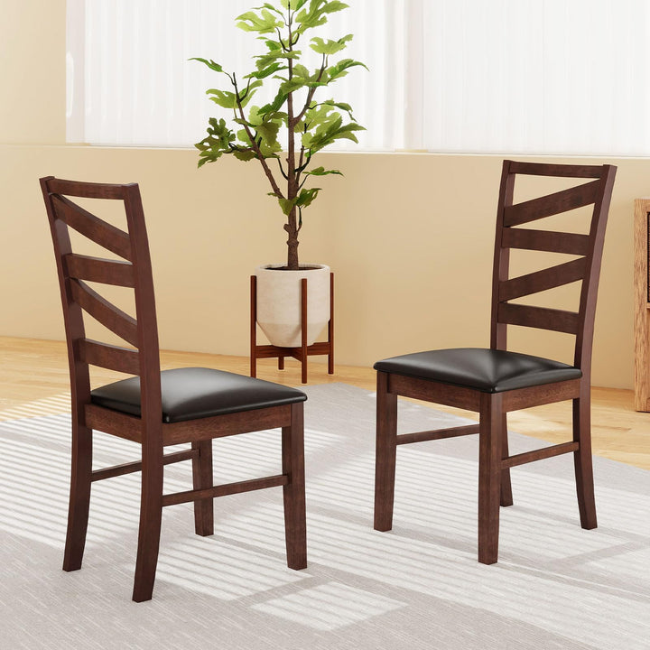 Giantex Wooden Dining Chairs Set of 2/4 Farmhouse Kitchen Chairs with Rubber Wood Legs