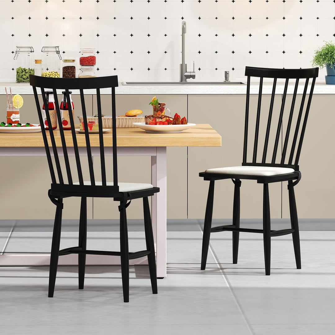 Giantex Windsor Dining Chairs Set of 2/4 Farmhouse Wooden Kitchen Chair