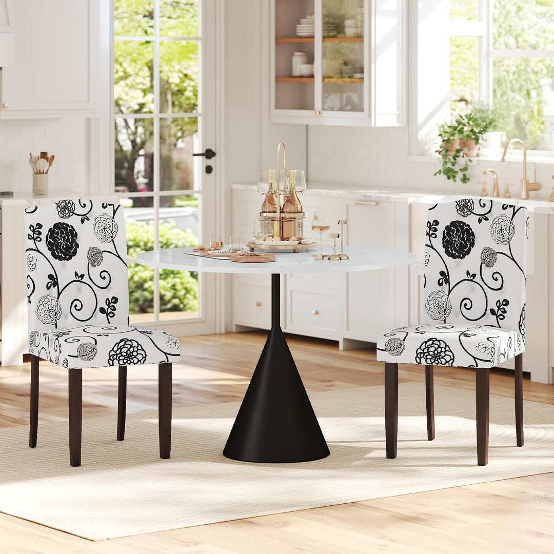Giantex Upholstered Dining Chairs Set of 2/4 Button Tufted Fabric Upholstered Parson Chairs