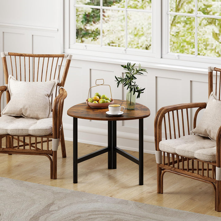 Giantex Triangle End Table Wood Side Table with Metal Legs