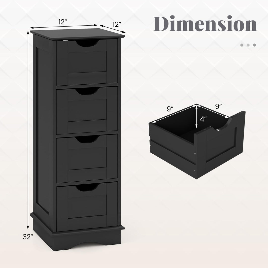 Giantex Bathroom Storage Cabinet with 4 Drawers