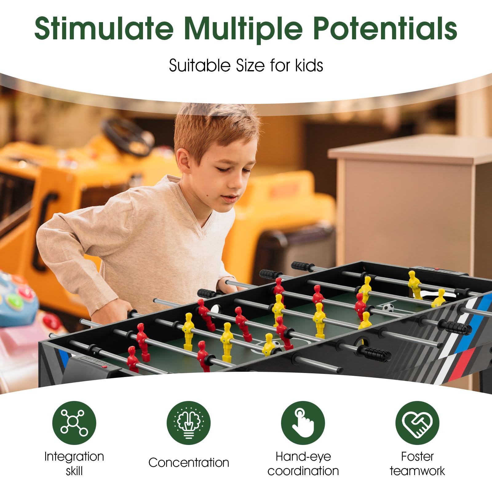 Giantex 4-in-1 Multi Game Table, 49 Inch Combination Game Tables with Adult Size Foosball Table