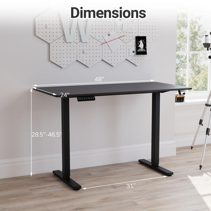 Giantex Electric Standing Desk 48" x 24" Ergonomic Height Adjustable Sit to Stand Desk with 3 Memory Preset