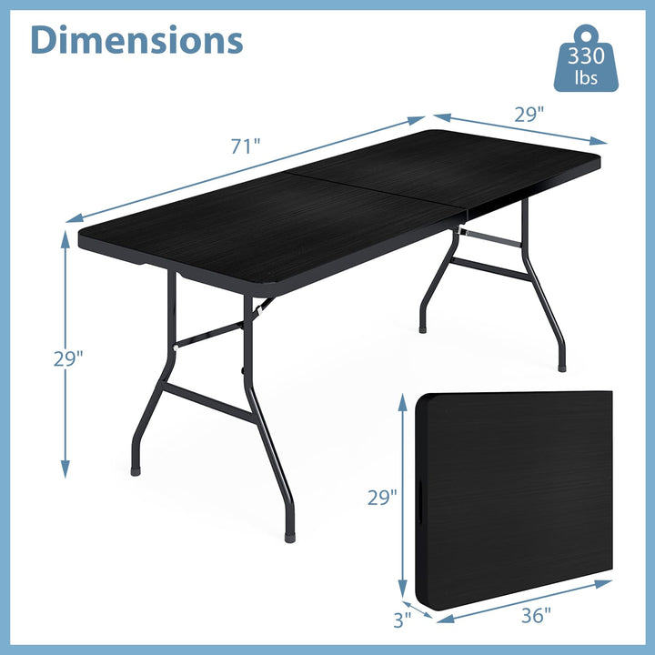 Giantex Folding Picnic Table 6FT Portable Foldable Tables for Party BBQ Metal Legs