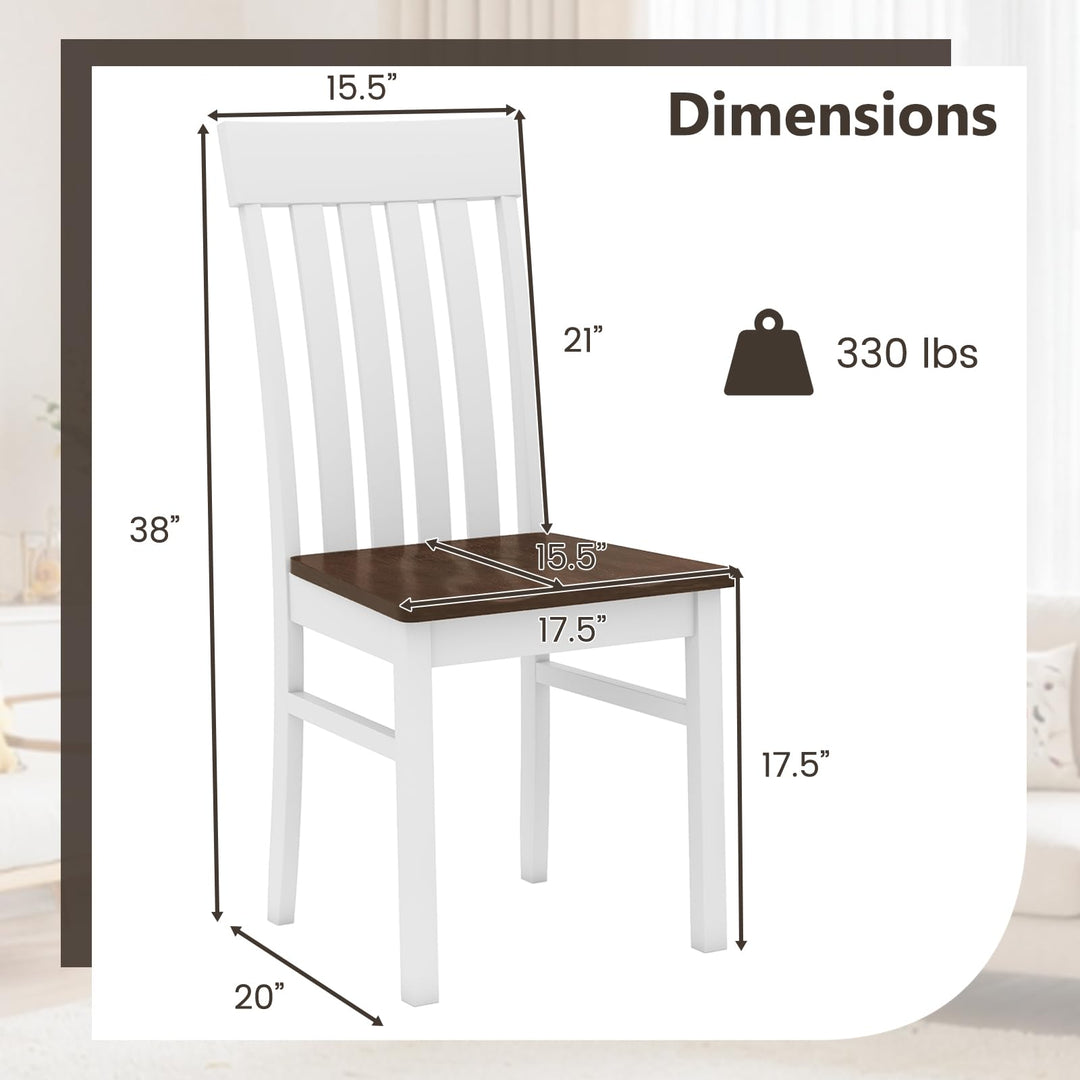 Giantex Wooden Dining Chairs Set of 2/4 with Hollowed Backrests & Rubber Wood Seats