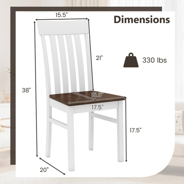Giantex Wooden Dining Chairs Set of 2/4 with Hollowed Backrests & Rubber Wood Seats