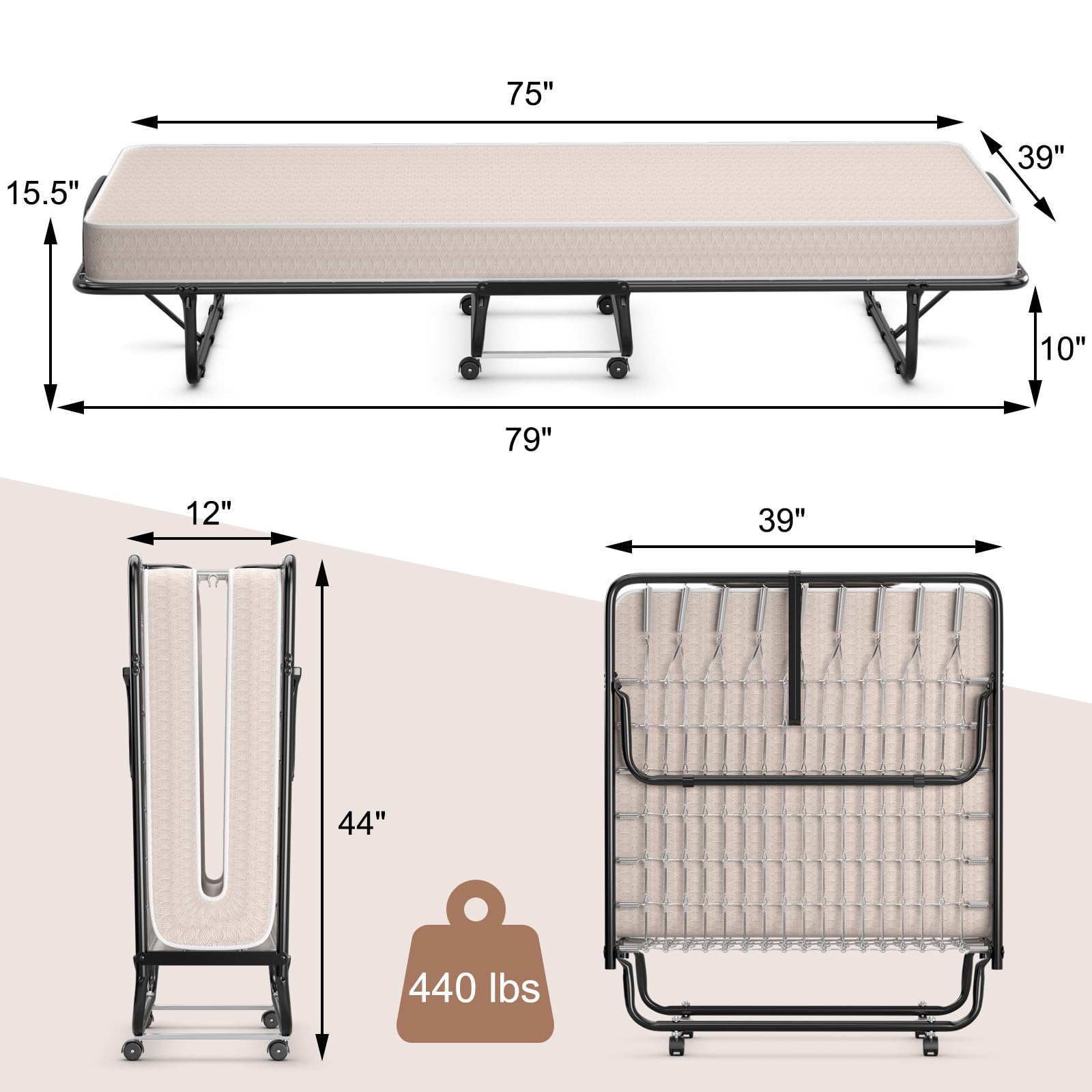 Giantex Folding Bed with Mattress