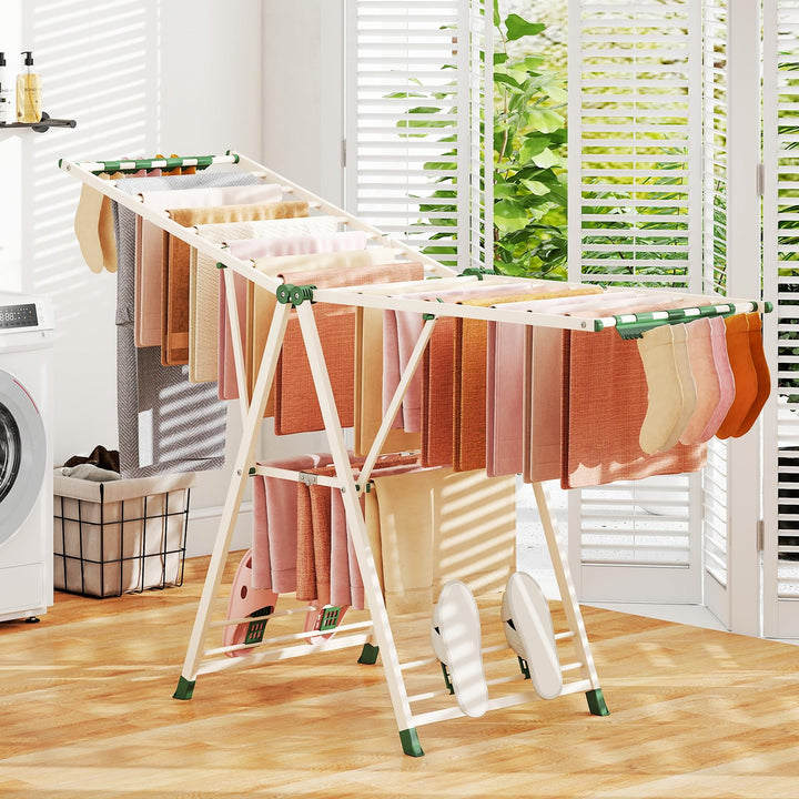 Giantex 72.5 Inches Clothes Drying Rack with Height Adjustable Wings