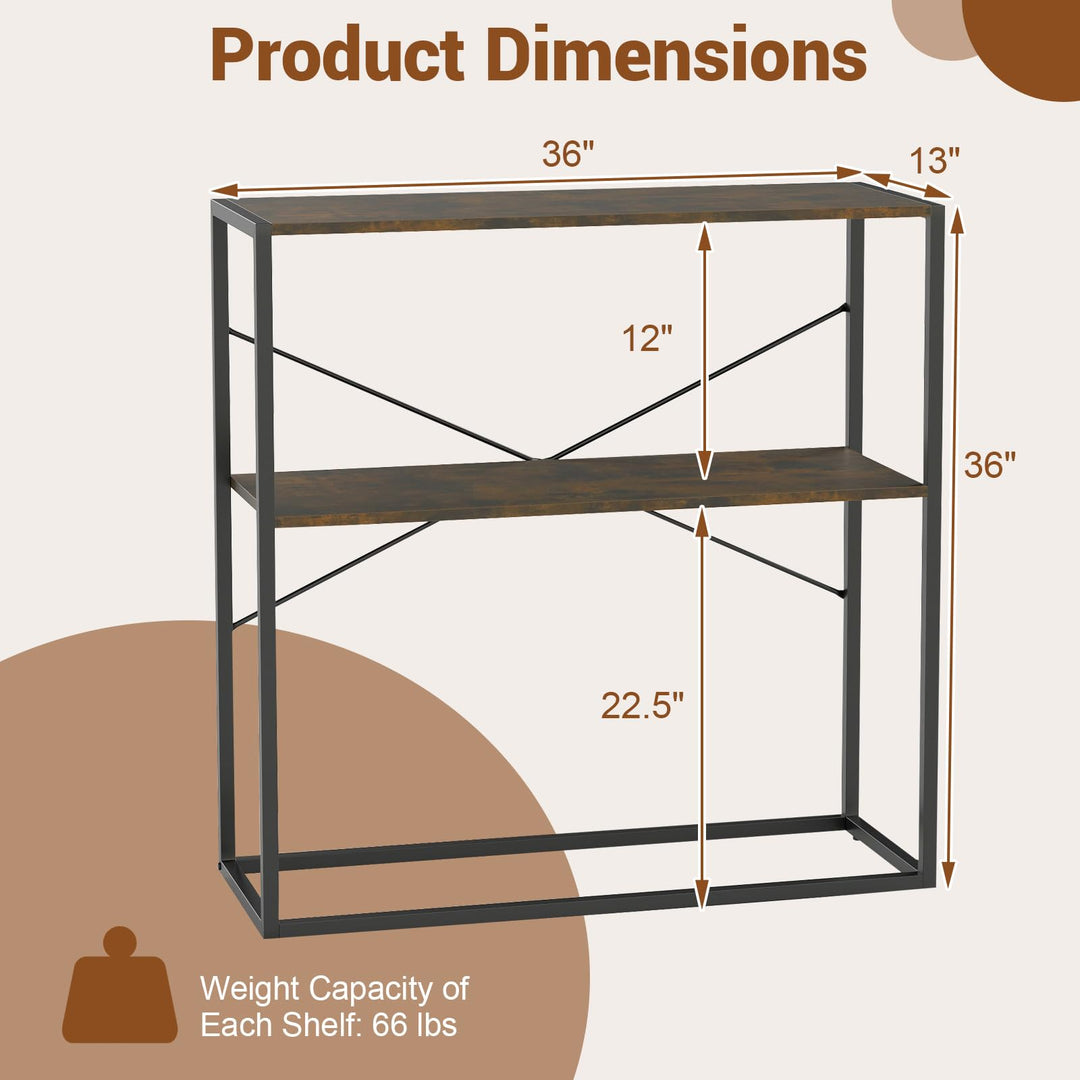 Giantex 36" Console Table 2-Tier Entryway Table with Open Storage Display Shelves
