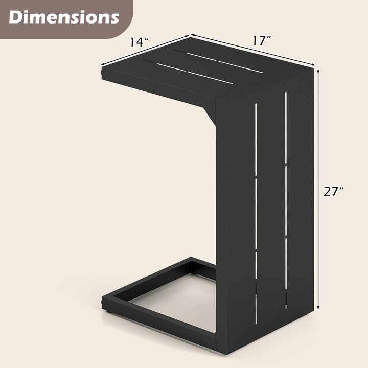 Giantex C-Shaped End Table with Adjustable Foot Pads