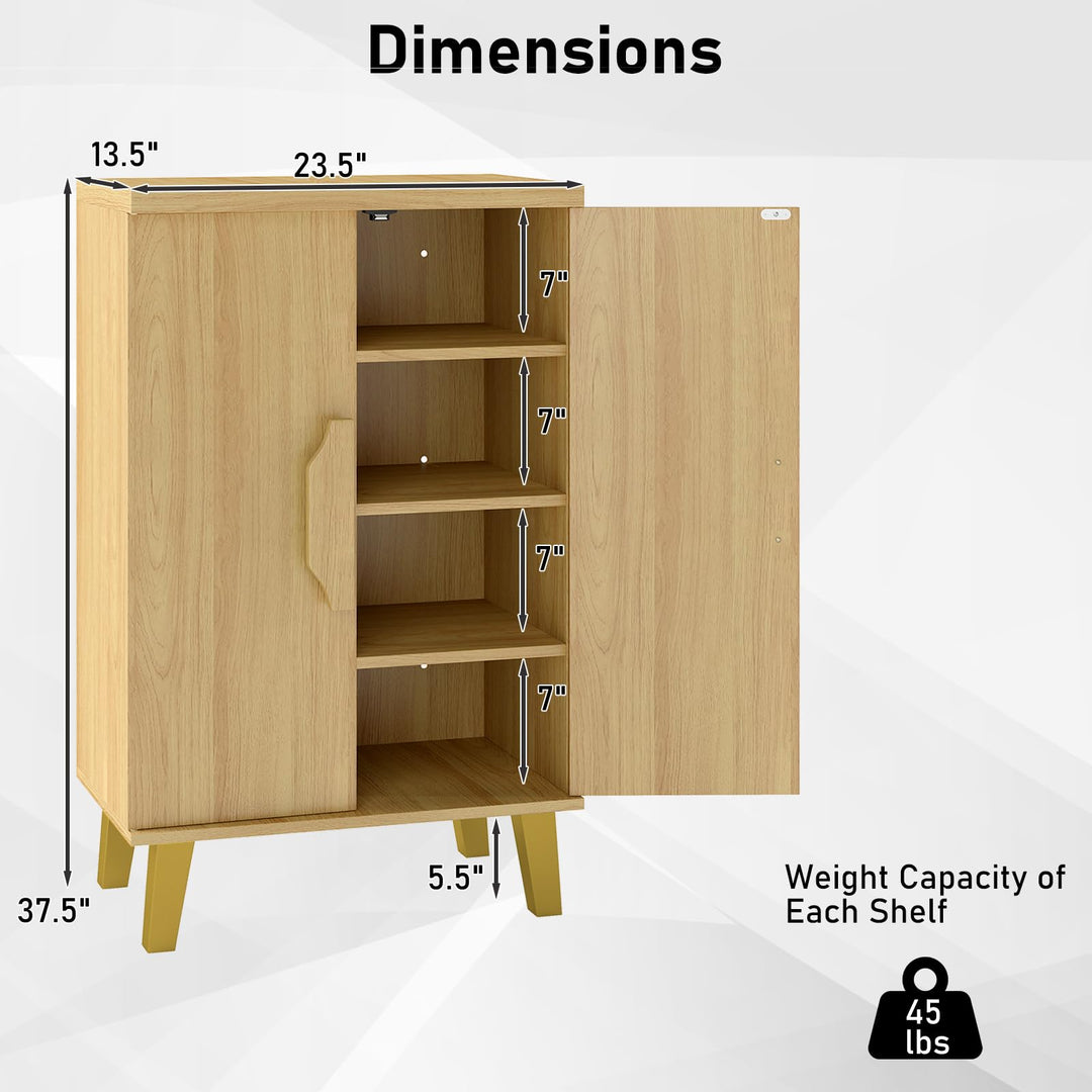 Giantex Sideboard Buffet Cabinet, Kitchen Storage Cabinet with Double Doors & Removable Shelves (Natural Oak,1)