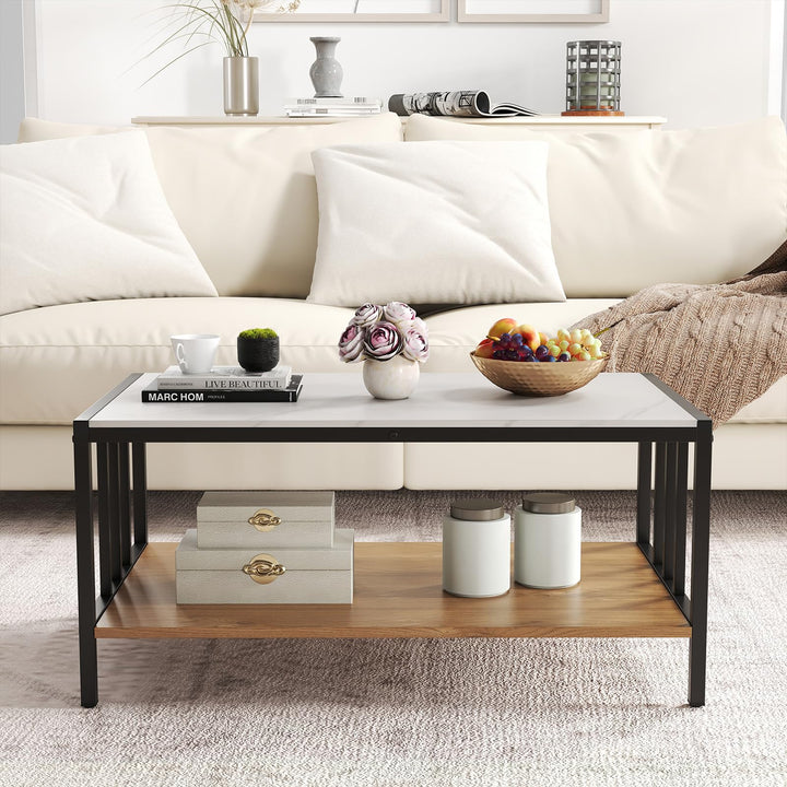 Giantex 2 Tier Coffee Table with Storage for Living Room