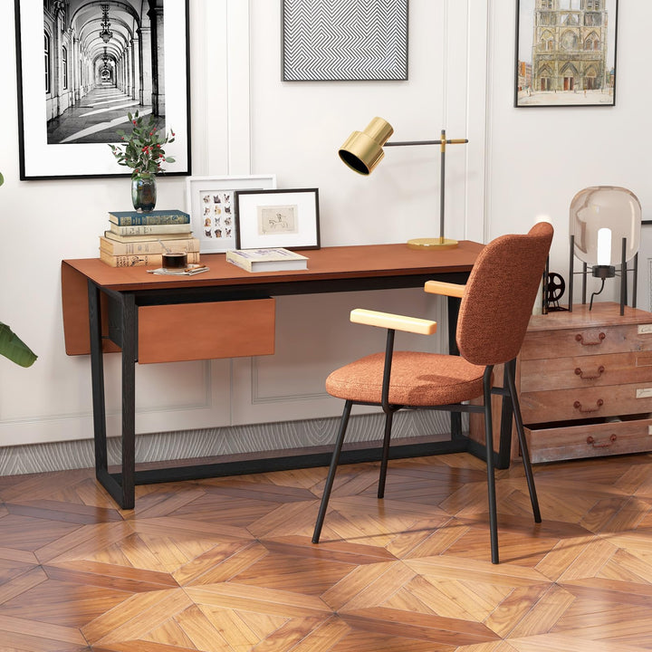 Modern Fabric Dining Chair Set of 2, Padded Armchairs with Linen Fabric