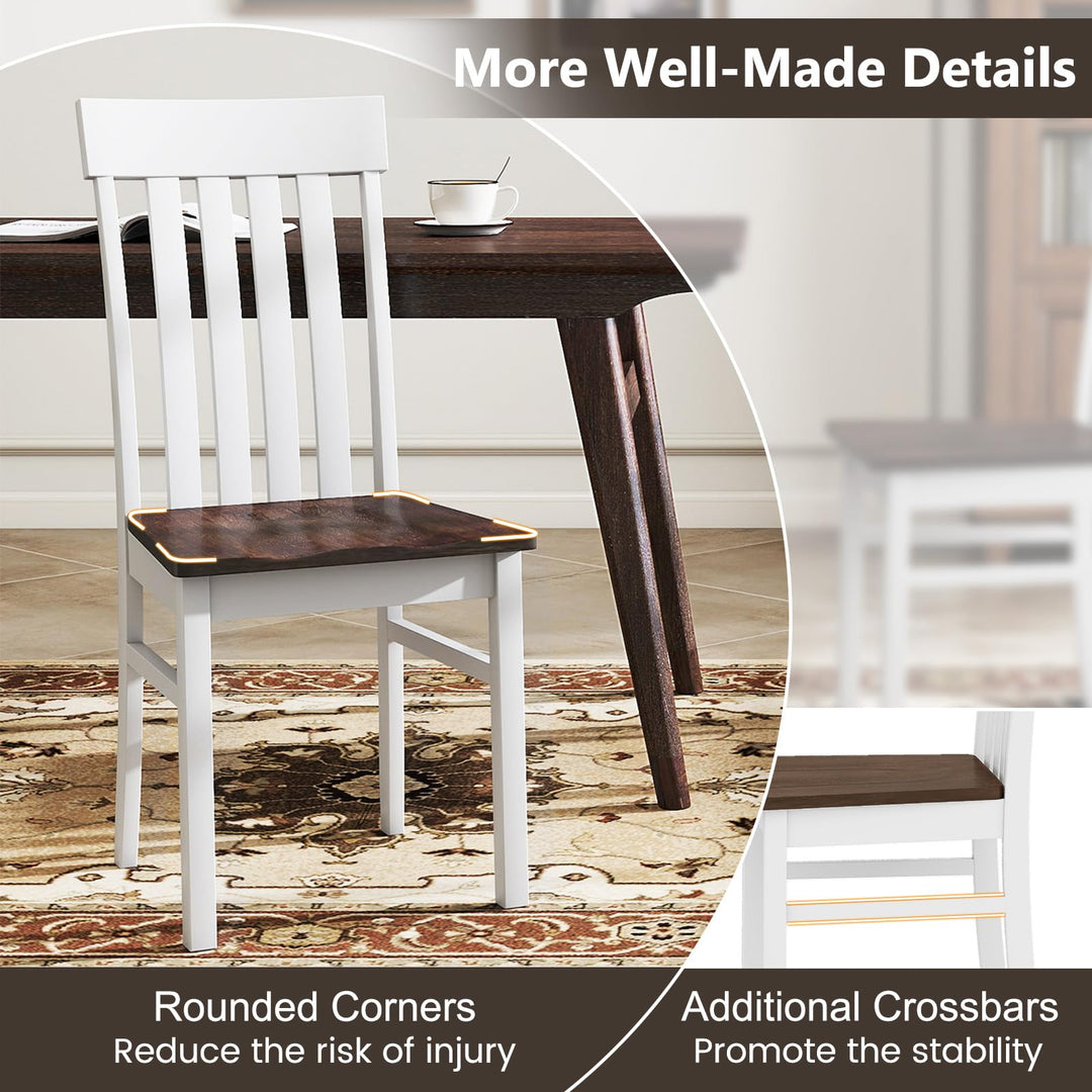 Giantex Wooden Dining Chairs Set of 2/4 with Hollowed Backrests & Rubber Wood Seats