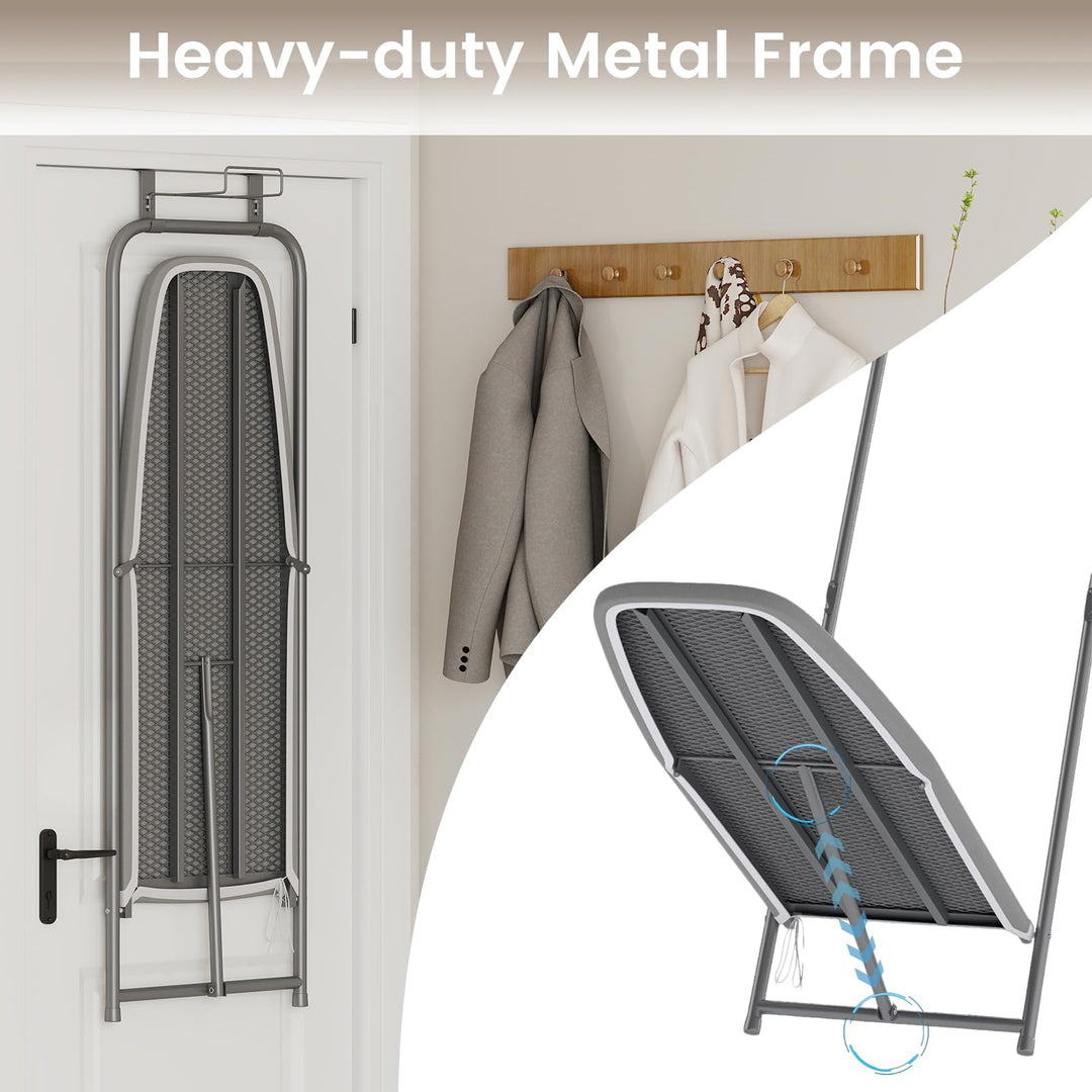 Giantex Over The Door Ironing Board with Iron Holder Space-Saving Hanging Iron Board