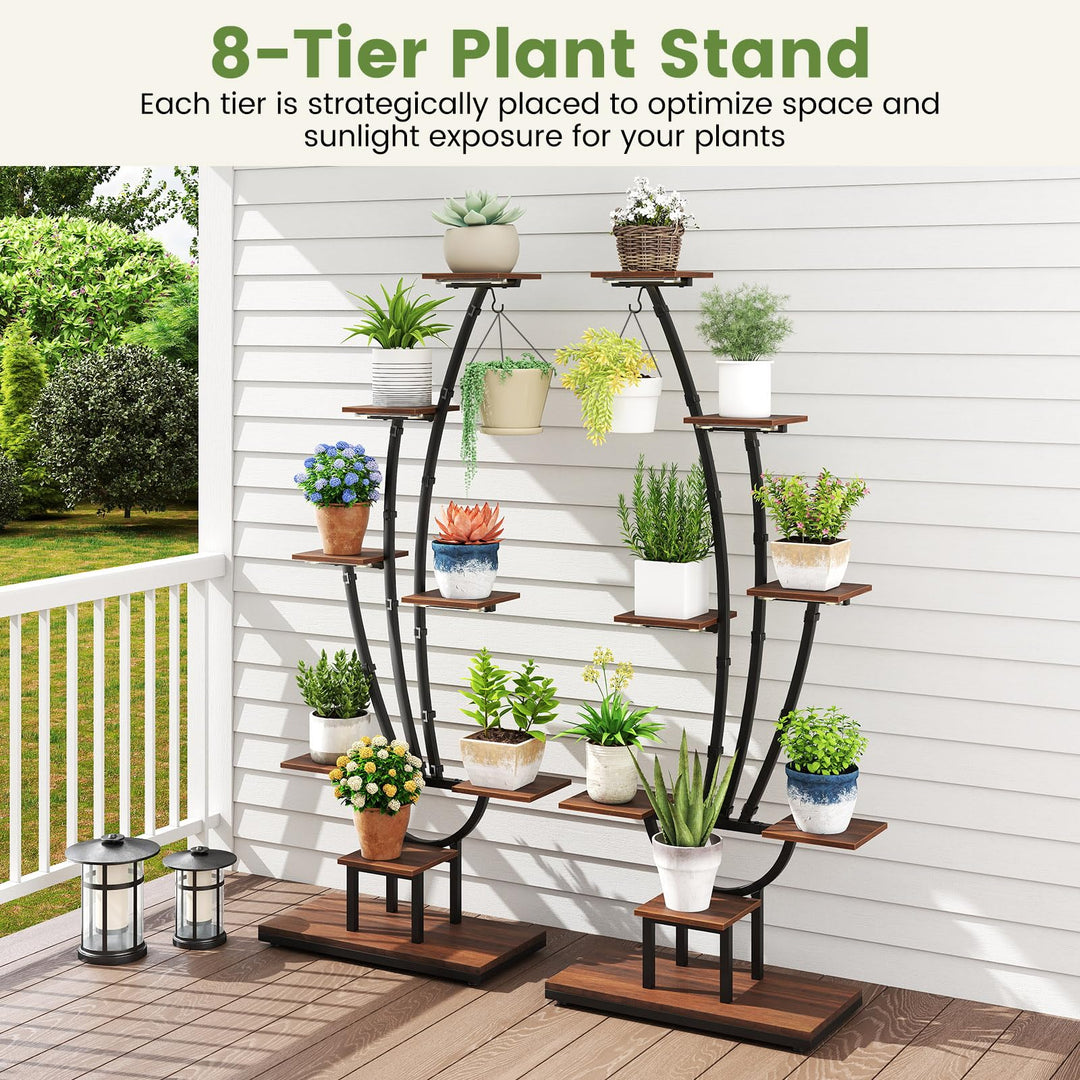 Giantex Plant Stand Indoor  8-Tier 62" Tall Corner Metal Plant Shelf for Multiple Plants