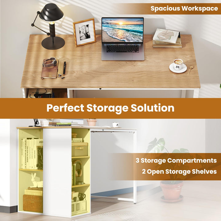 Giantex Computer Desk with Storage Shelves for Bedroom