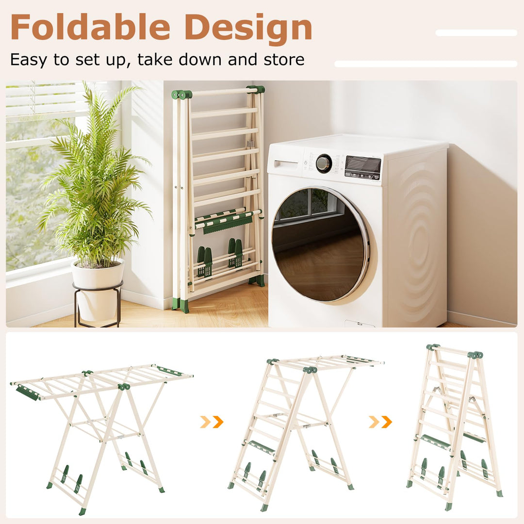 Giantex Clothes Drying Rack with Height Adjustable Wings