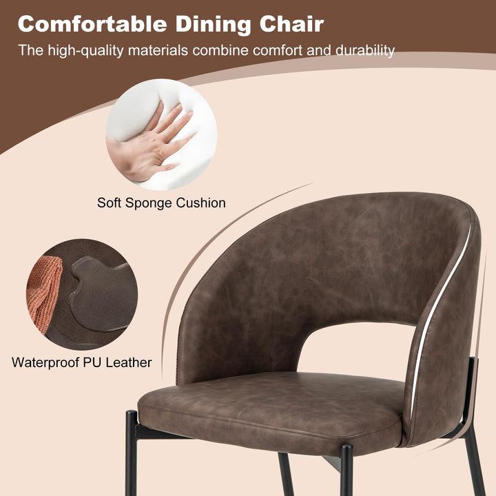 Giantex Dining Chairs, Upholstered Accent Chairs w/High-Density Sponge Cushion