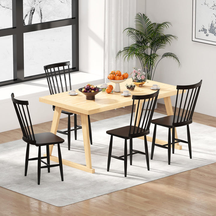 Giantex Windsor Dining Chairs Set of 2/4 Farmhouse Wooden Kitchen Chair