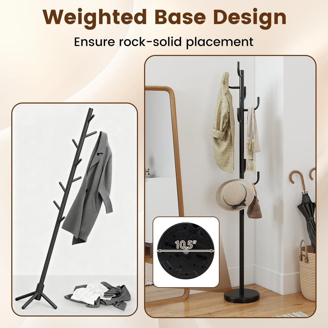 Giantex 69" Metal Coat Rack 8-Hook Cactus Clothes Stand