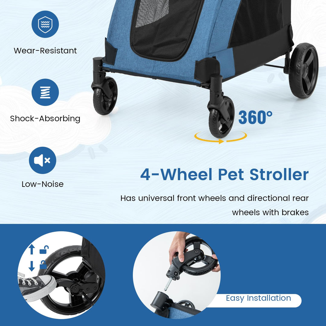Giantex Dog Stroller for Large Dogs - Extra Large Pet Stroller for Senior Dogs