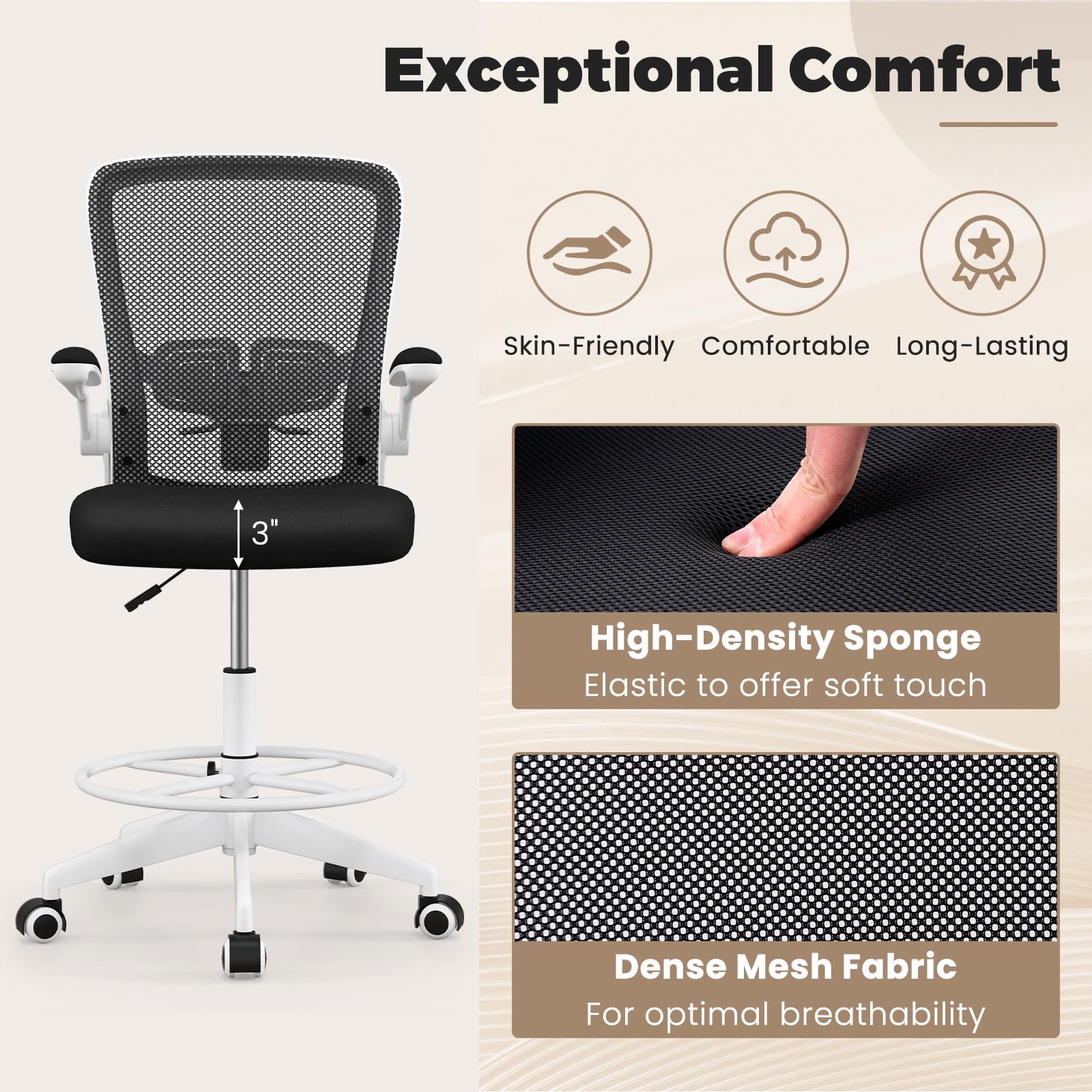 Drafting Chair High Back Office Chairs