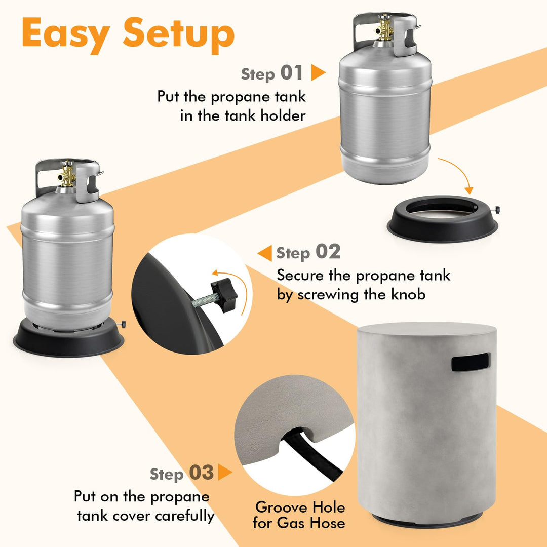 Giantex Propane Tank Cover Table - Outdoor Gas Tank Storage Side Table Fits 20 LBS Propane , Gray