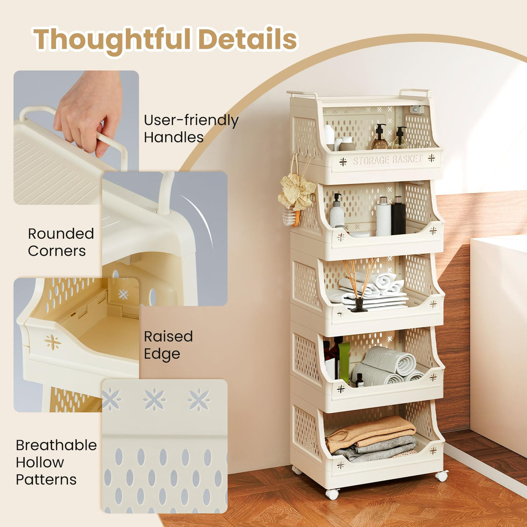 Giantex 6-Tier Rolling Laundry Cart with Wheels