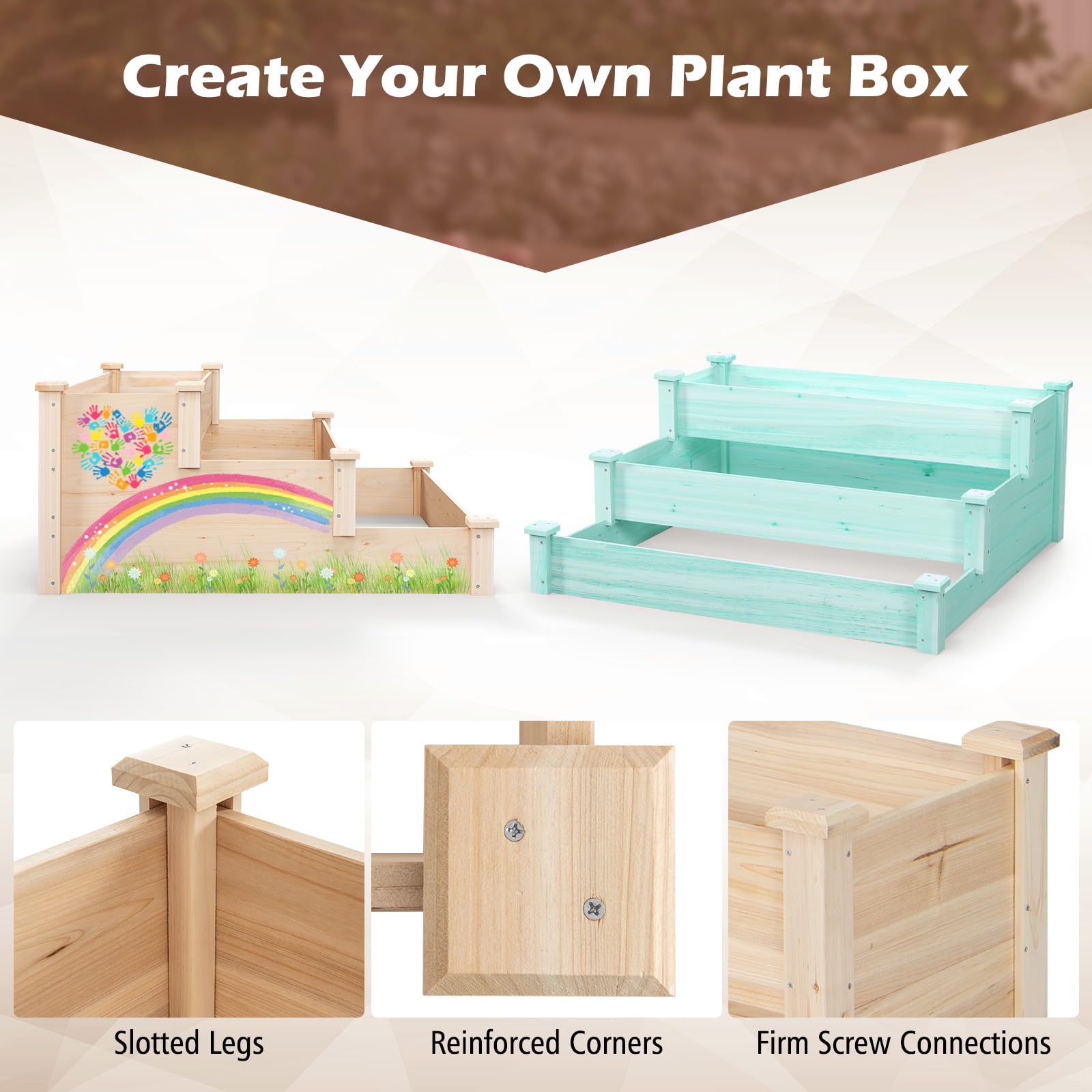 Giantex 3-Tier Raised Garden Bed, Tiered Planter Box