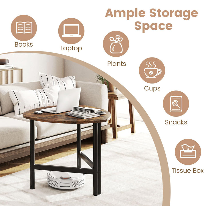 Giantex Triangle End Table Wood Side Table with Metal Legs