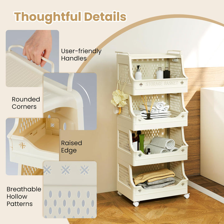 Giantex 5-Tier Rolling Laundry Cart with Wheels