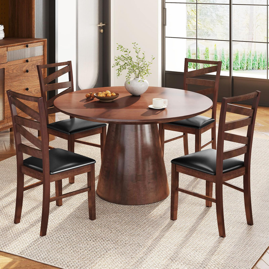 Giantex Wooden Dining Chairs Set of 2/4 Farmhouse Kitchen Chairs with Rubber Wood Legs