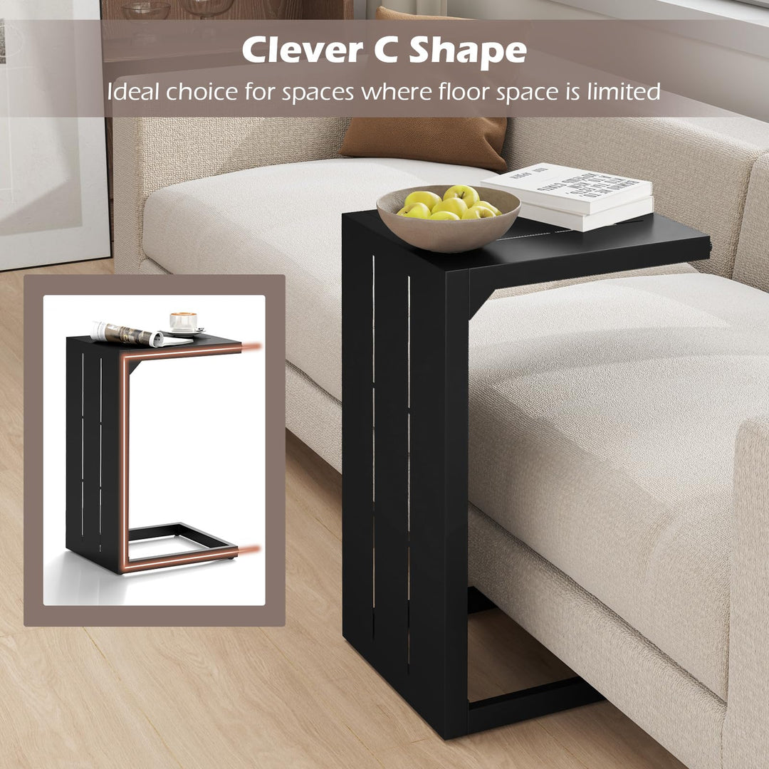 Giantex C-Shaped End Table with Adjustable Foot Pads